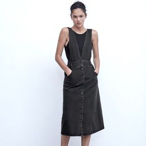 NWOT ZARA Denim black dress